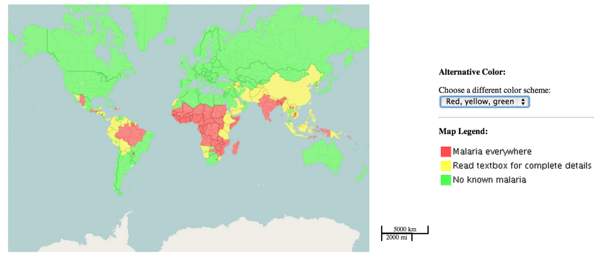 Mappa della malaria del mondo