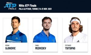 Novak DjoKovic, Daniil Medvedev e Stefanos Tsitsipas