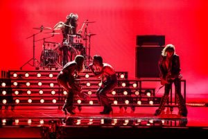i Måneskin durante la loro esibizione agli Eurovision Songfestival 2021