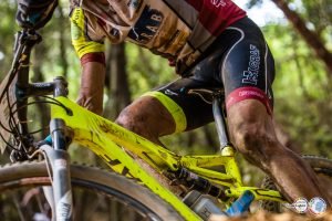 un particolare di una bicicletta mtb