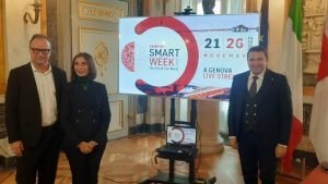 Silva, Ameri, Mascia alla press conference della genova Smart Week