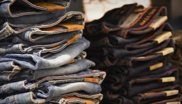 pile of denim jeans