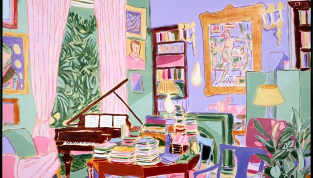 Mads Rafte Hein, 2024, Lezioni di pianoforte, Acrilico su tela, 153 x 143 cm
