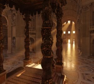AI generated image_artistic_Baldachin_Bernini_light