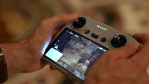 Iconem reviewing drone footage