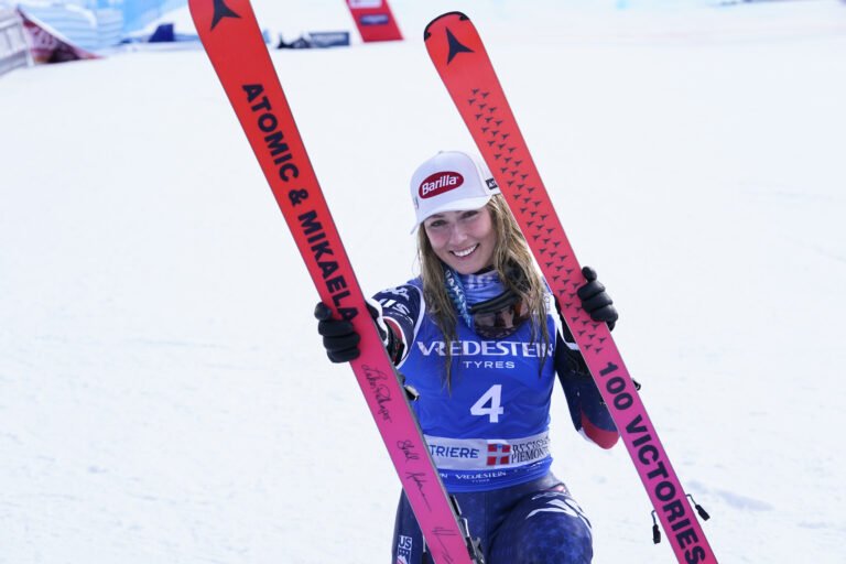 Fis Alpine Ski World Cup 2024/2025. Mikaela Shiffrin (USA) Sestriere (ITA), 23/02/2025 Photo: Pier Marco Tacca /Pentaphoto