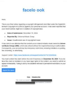 esempio di phishing facebook fake