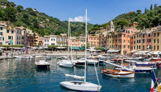 a marina with docked boats