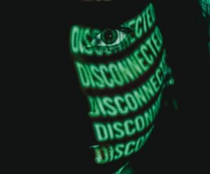 words disconnected superimposed n persons face