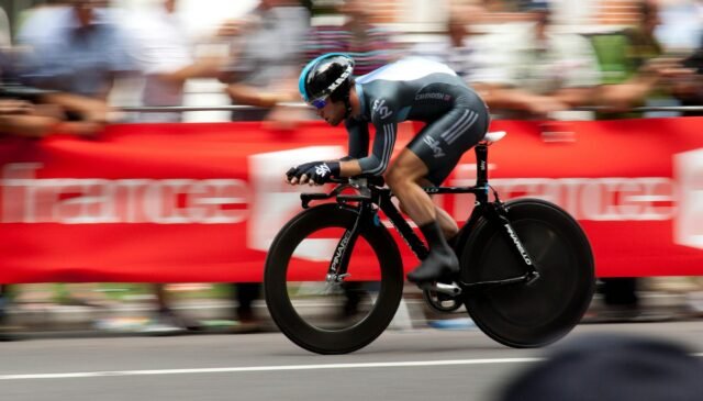 man riding bicycle