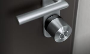 Nuki Smart Lock Ultra black base ring on door