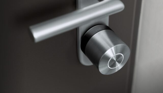 Nuki Smart Lock Ultra black base ring on door
