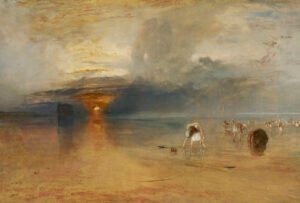 Joseph Mallord William Turner, Le spiagge di Calais con la bassa marea: pescivendole mentre raccolgono esche, 1830 olio su tela, cm 72,4 x 106,6 Bury Art Museum & Sculpture Centre © Bury Art Museum, Greater Manchester, UK