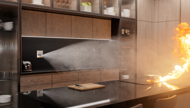 Automist: Il sistema antincendio con AI progettato per inserirsi negli interni perfettamente sia sotto il profilo estetico che impiantistico. Spegne un fuoco