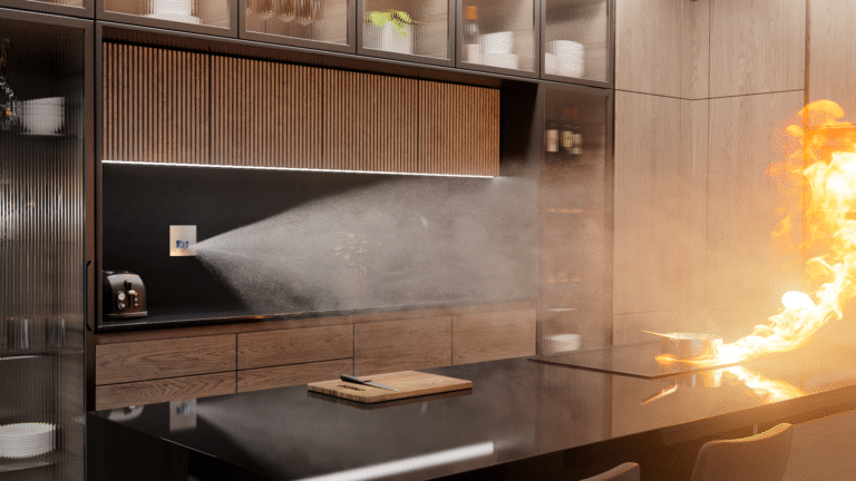 Automist: Il sistema antincendio con AI progettato per inserirsi negli interni perfettamente sia sotto il profilo estetico che impiantistico. Spegne un fuoco