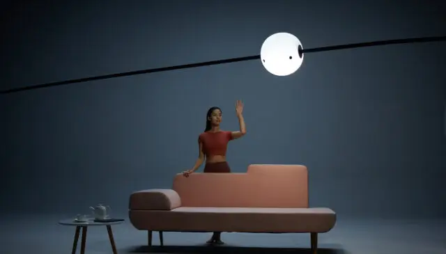 rabbit white, lampada da salotto con musica e telecamere