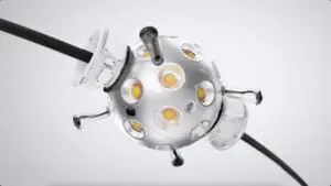 esploso con compeneti interne di rabbit, lampada da salotto con musica e telecamere