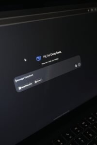 ai chatbot interface on laptop screen