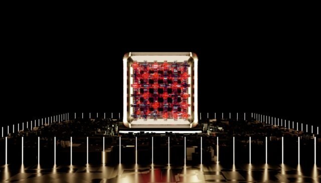 futuristic digital processor conceptual art