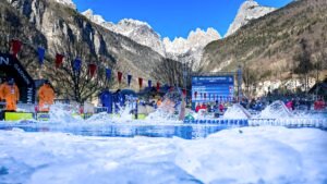 Venues during the IISA 6th World Ice Swimming Championships in Molveno, Italy, January 14, 2025.