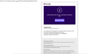 Immagine 2:  Esempio di e-mail di phishing dalla variante in stile DocuSign