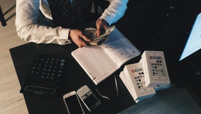 accountant counting money