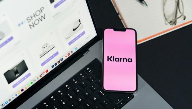 online shopping with klarna on laptop and phone