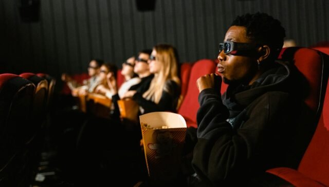 people watching a movie