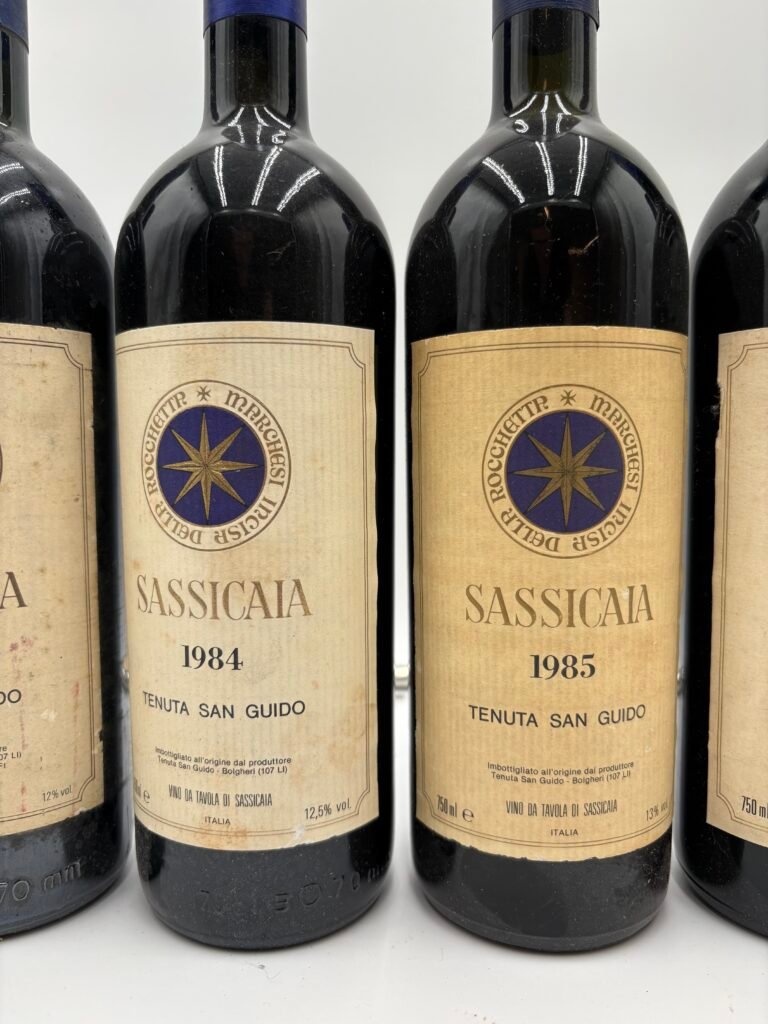 Tenuta San Guido Sassicaia con annate dal 1982 al 2018