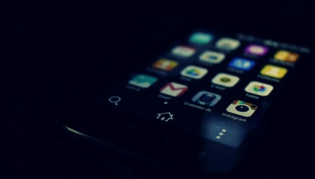 black android smartphone showing instagram and gmail application