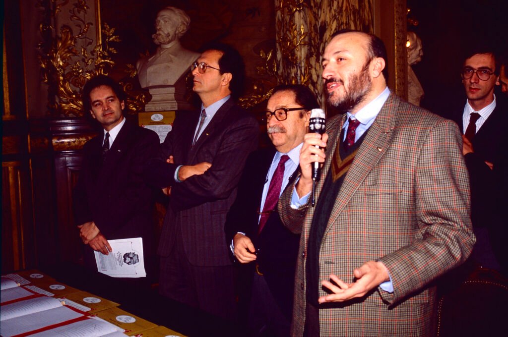 Firma del Manifesto Slow Food - Carlo Petrini e Folco Portinari