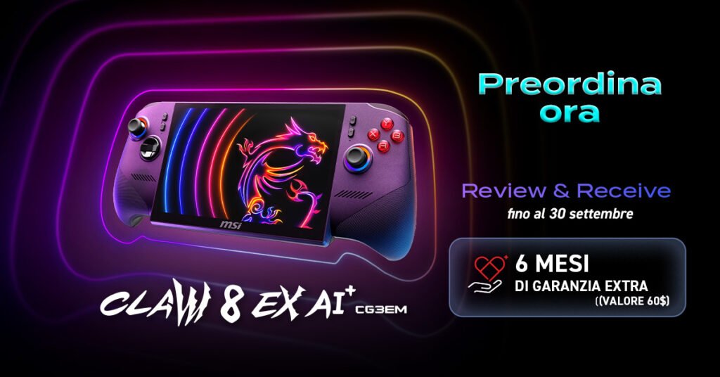 MSI Claw 8 EX AI+ _ Pre-order info+ Warranty Extension_1200x628 no logo