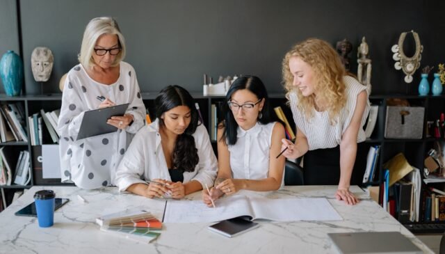 a group of women planning together